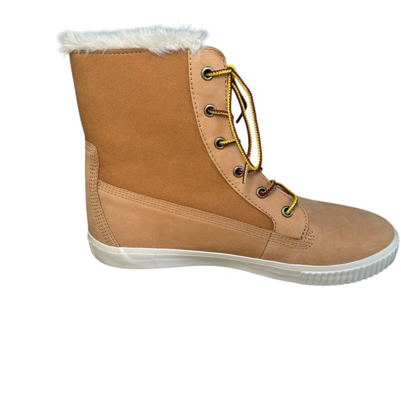 Timberland Teddy Fleece Fold Down Wheat Nubuck Boots Women's Size 10 - Picture 4 of 10